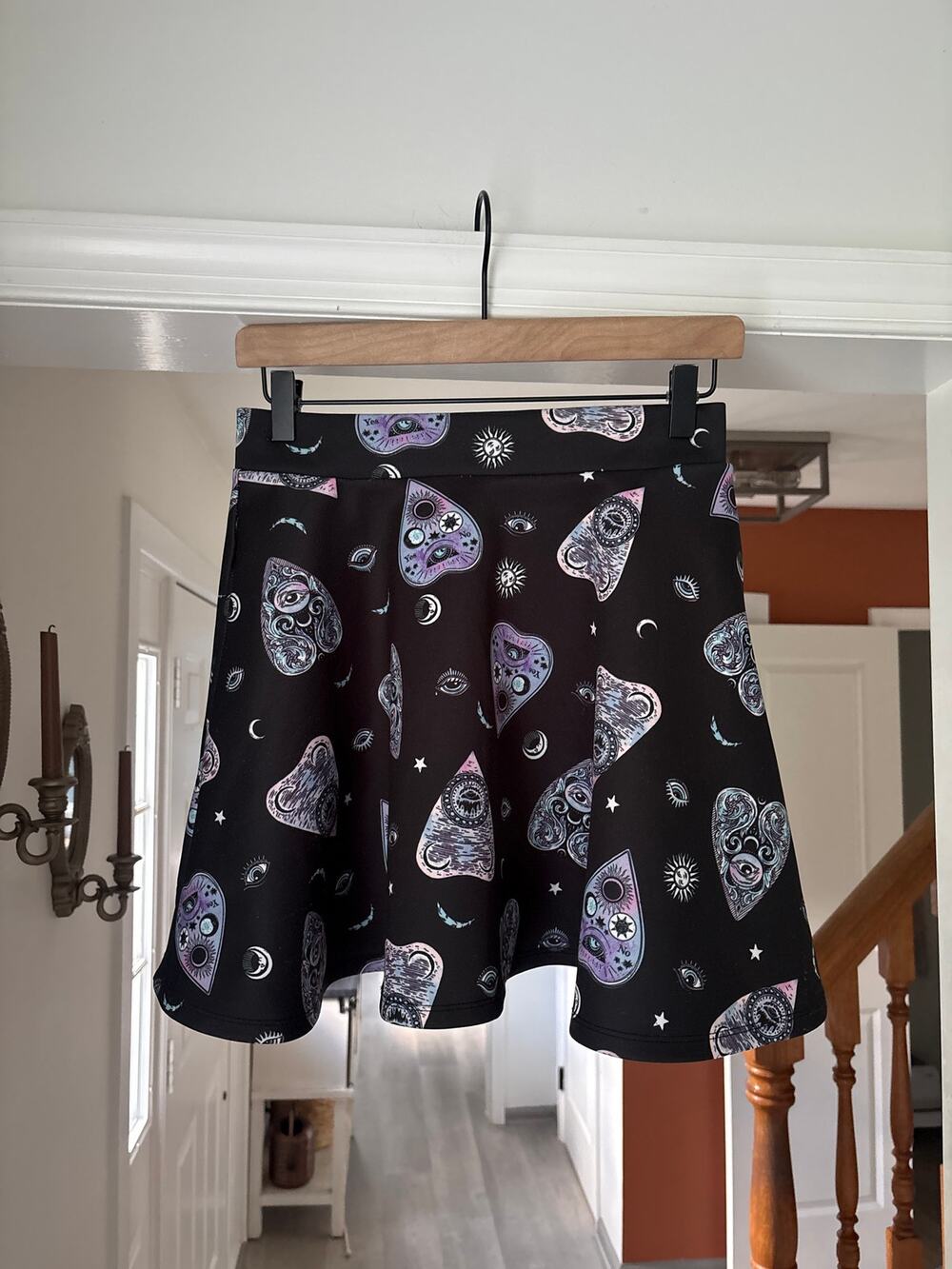 Midnight Hour Ouija Board Skater Mini Skirt Small Emo Goth Witchy Celestial